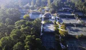 Aerial view of the Franklin Creek tennis center.