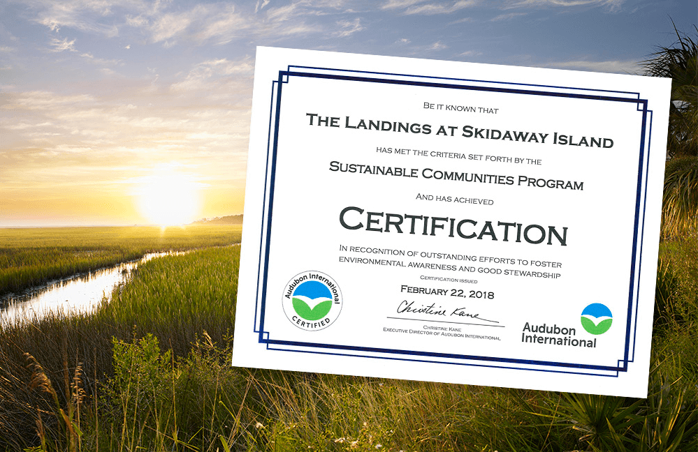 Certificate for being a Sustainable Community at The Landings.