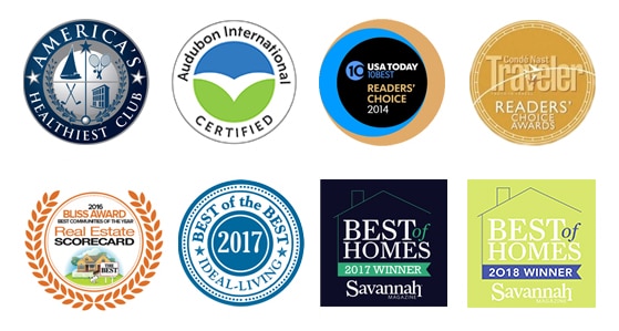 Collage of logos depicting all the awards and honors The Landings has received.