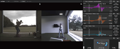Visual read out of a golfer's swing using Swing Catalyst.